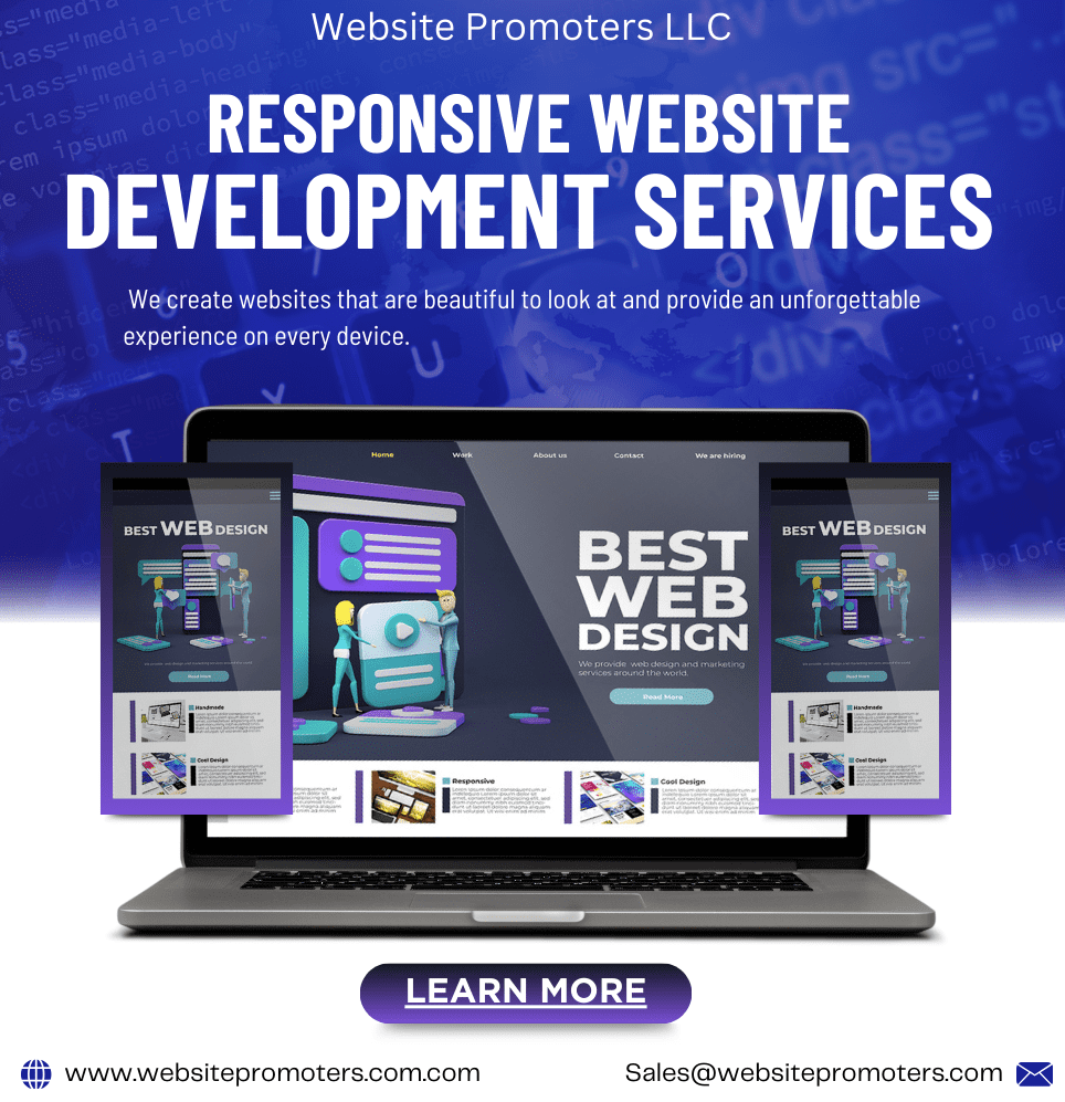 Responsive web design image. The same website on desktop and mobile looks the same or has the same content in this image.