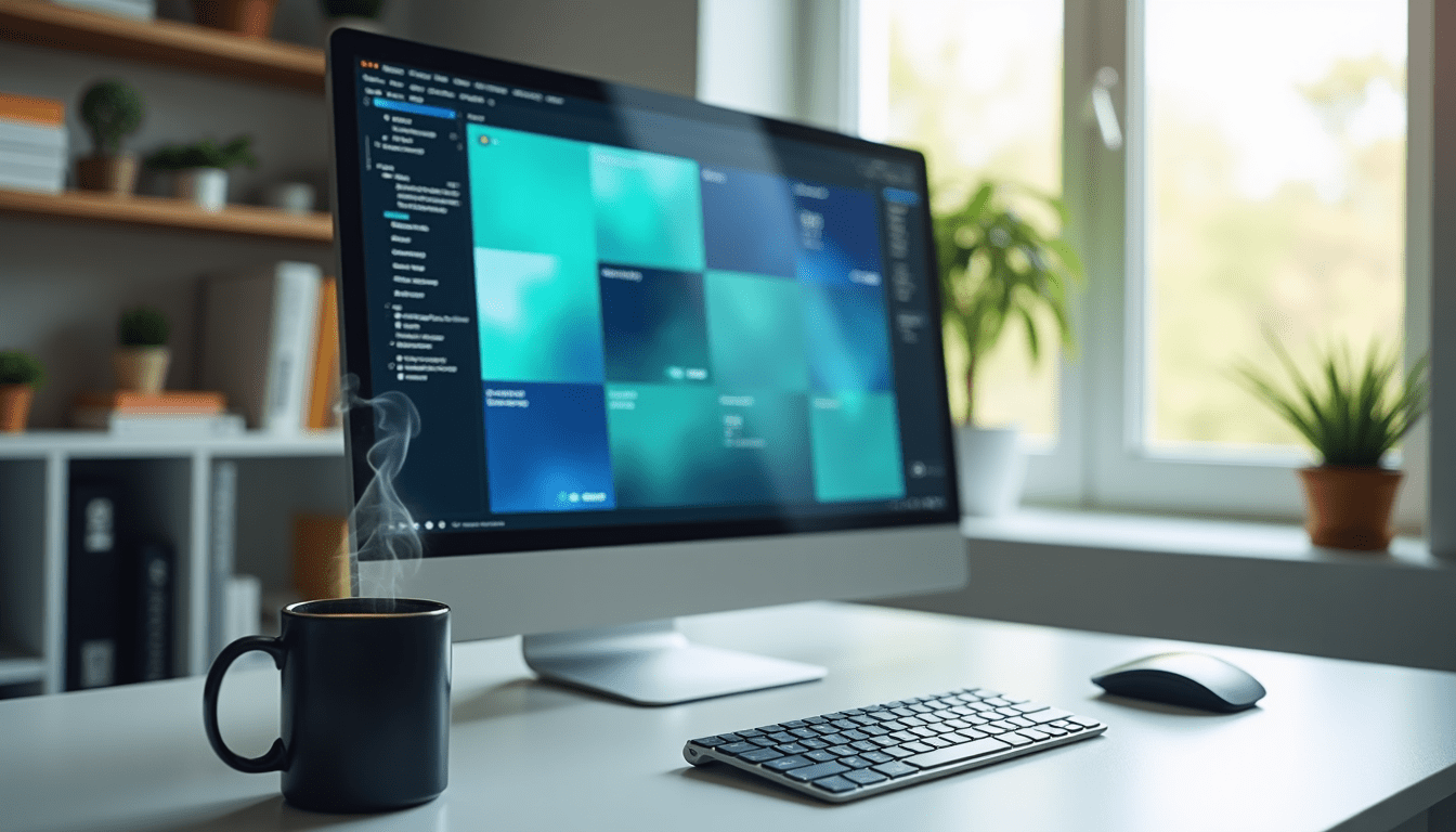 A desktop with an integrated development environment or code editor.