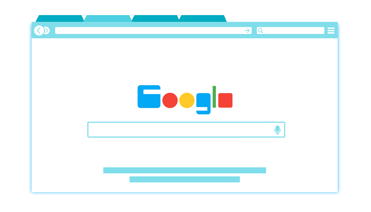 A web browser with the default search engine displayed.