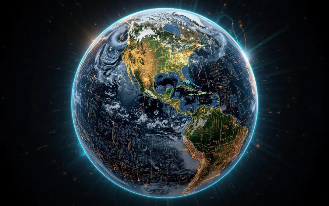 The earth floating in space. Created using Canva AI. Any resemblances are purely coincidental.