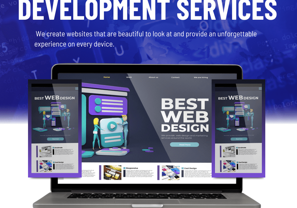 Responsive web design image. The same website on desktop and mobile looks the same or has the same content in this image.