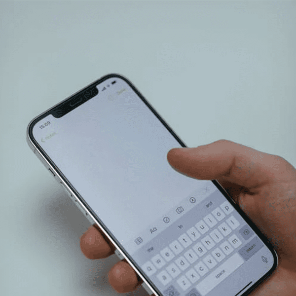 Someone holding a smartphone.