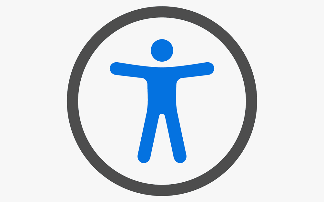 The symbol for universal access. It's a blue man within a black circle.
