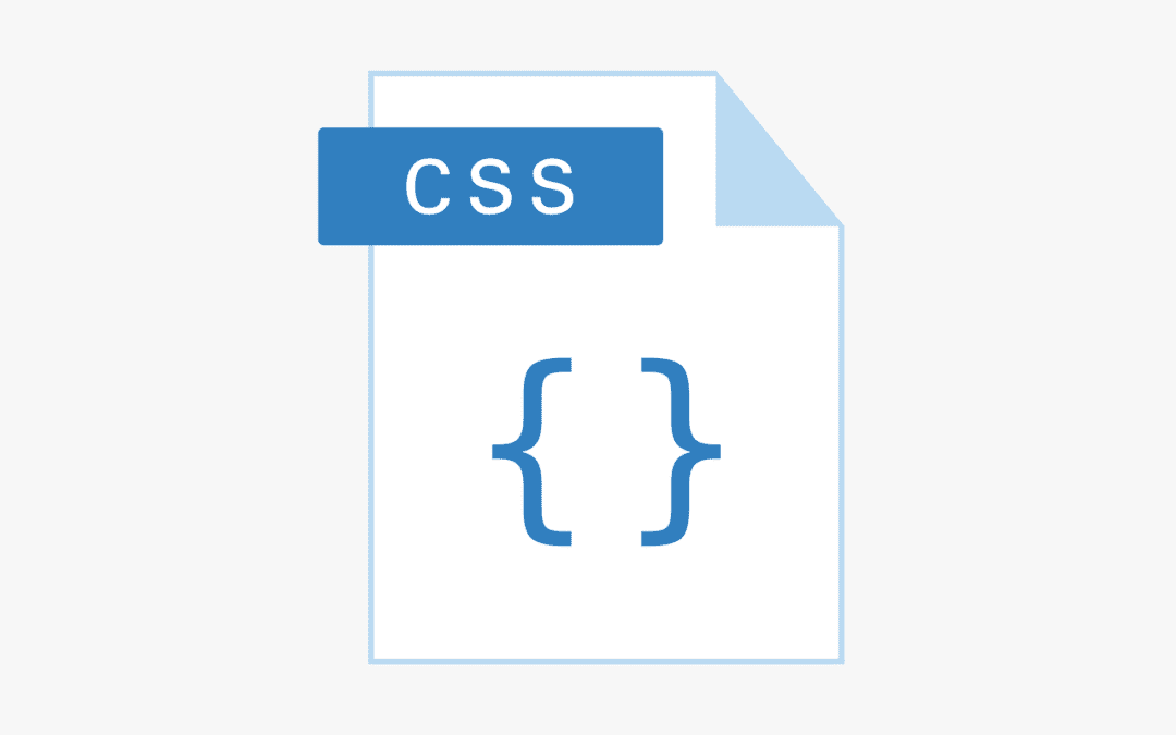 A paper with a bent corner in the right. On the paper is brackets and on top of the paper is the word CSS typed.