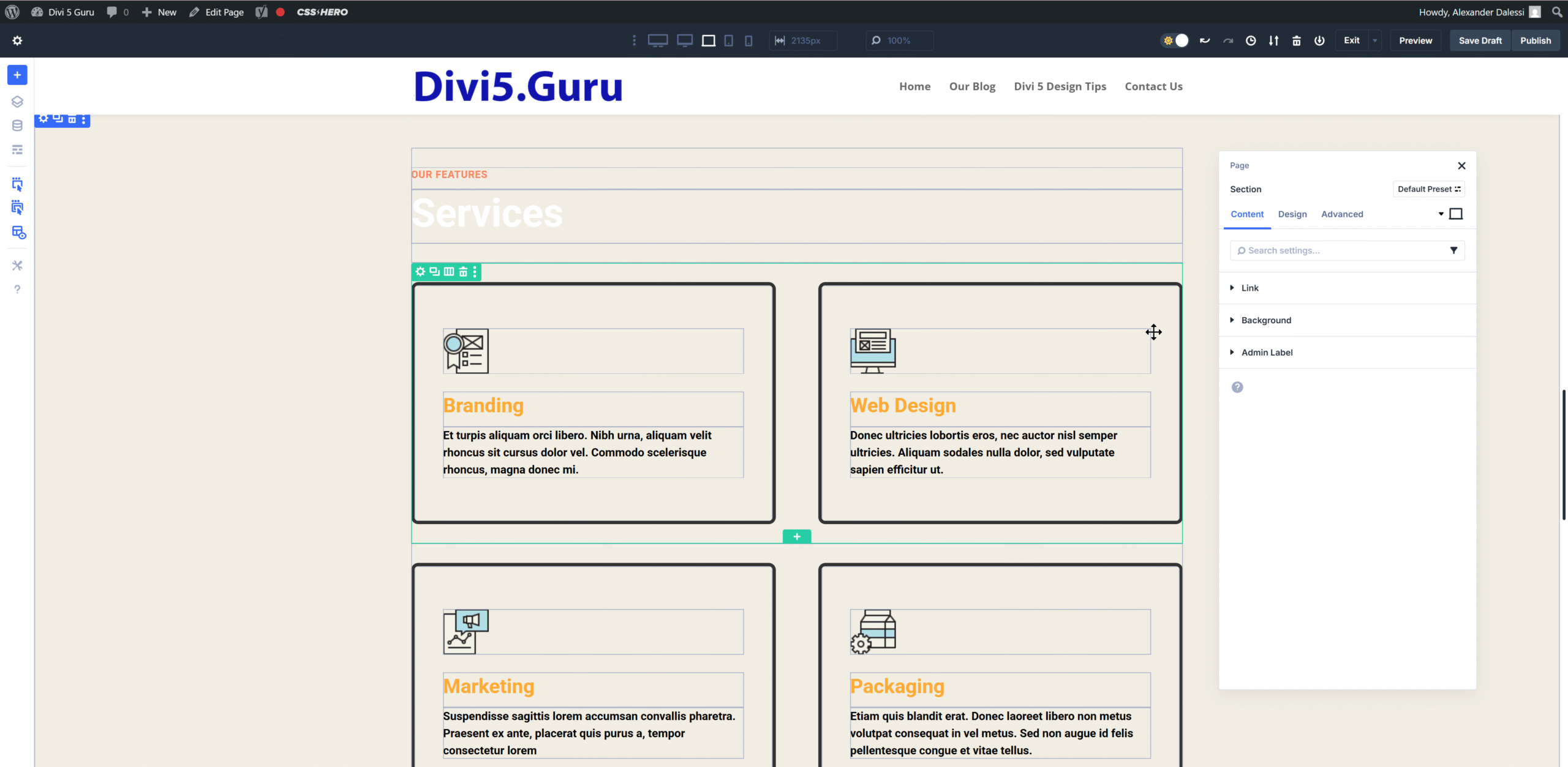 Another new feature of Divi 5 is adjustable dockable panels. 