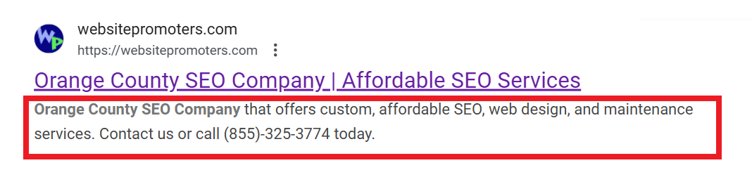The meta tag description for a webpage is critical for SEO.